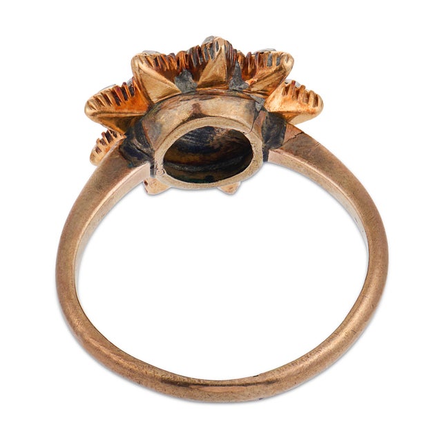 Early 20th Century Victorian Rose Cut Diamond 9k Yellow Gold Star Ring, Size 5.5 For Sale In Los Angeles - Image 6 of 6