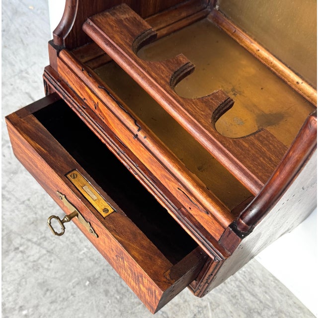 Italian Rustic Neoclassical Hanging Rifle Cabinet Fruitwood and Brass, C. 1950s For Sale - Image 16 of 18