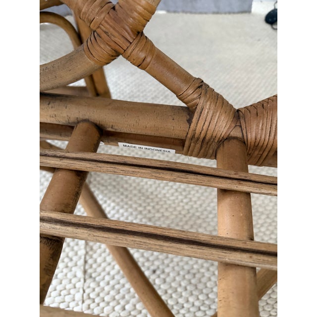 2020s Natural Rattan Wingback Watson Chair, Upholstered, 2 Available For Sale - Image 5 of 8