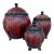 Set of Three Asian Jars in Bamboo & Metal For Sale