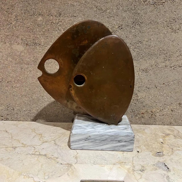 1970s Modernist Sculpture Bronze Fish Marble 39/500 For Sale In San Diego - Image 6 of 12