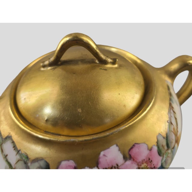 Vintage Kpm Hand Painted Floral Gilded Cream & Sugar Set- 2 Pieces For Sale - Image 6 of 9