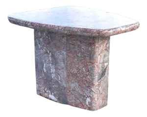 Postmodern Pink, Orange and Gray Marble Side Table