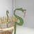 Green Art Nouveau Italian Green Wrought Iron Vase Holder with Decorative Dragons, 1900s For Sale - Image 8 of 16