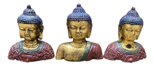 Late 20th Century Three Iron Buddha Statues - Set of 3
