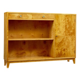 Scandinavian Birch Low Open Bookcase from SMF Bodafors, 1950s For Sale