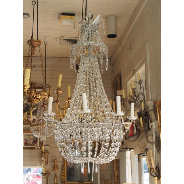 White Empire Style Crystal Chandelier For Sale - Image 8 of 8