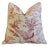 French Botanical & Birds Toile Linen Feather/Down Pillow 24" Square For Sale - Image 4 of 6