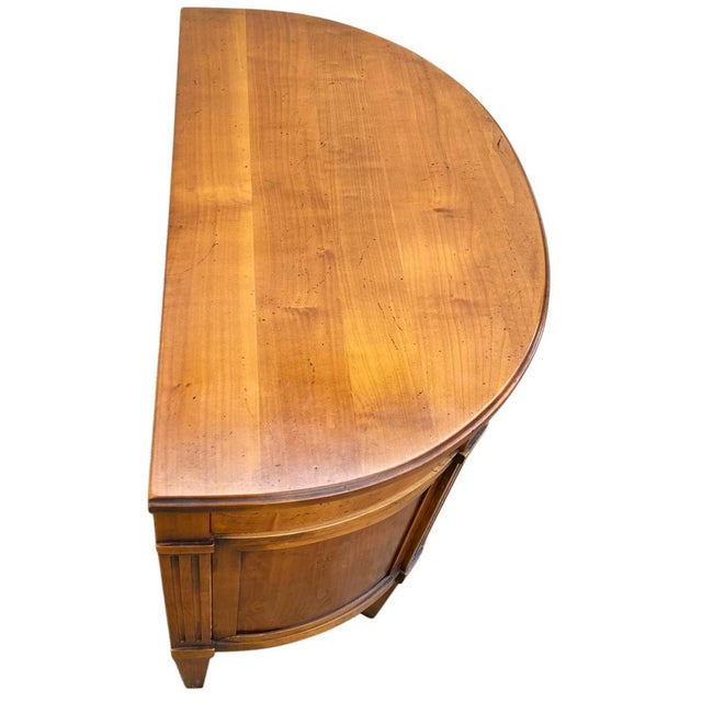 Louis XVI Style Cherrywood Commode with Three Half-Moon Drawers, 1940s For Sale - Image 4 of 10