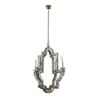 Neirmann Weeks Visual Comfort Antiqued Mirror Four Light Chandelier For Sale