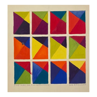 1960s Color Studies Painting by Art Student Stewart For Sale