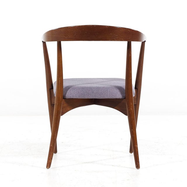 Lawrence Peabody Mid Century Walnut Dining Chair - Pair For Sale - Image 10 of 12
