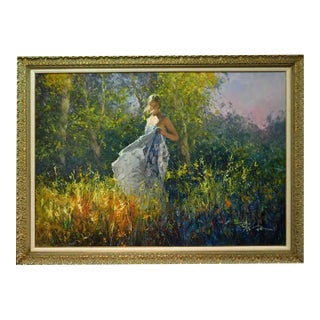 "Beauty" Contemporary Impressionist Figurative Oil Painting by Robert Hagan, Framed For Sale