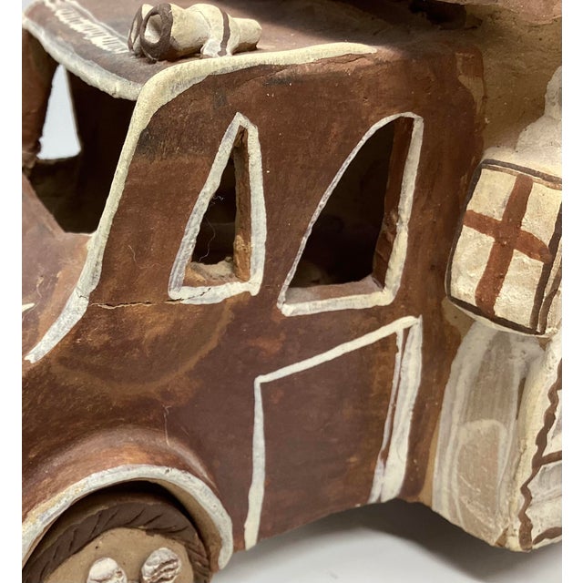 Ceramic Early 20th Century Rare Terracotta Peruvian Folk Art Sculpture of a Market Bus For Sale - Image 7 of 7