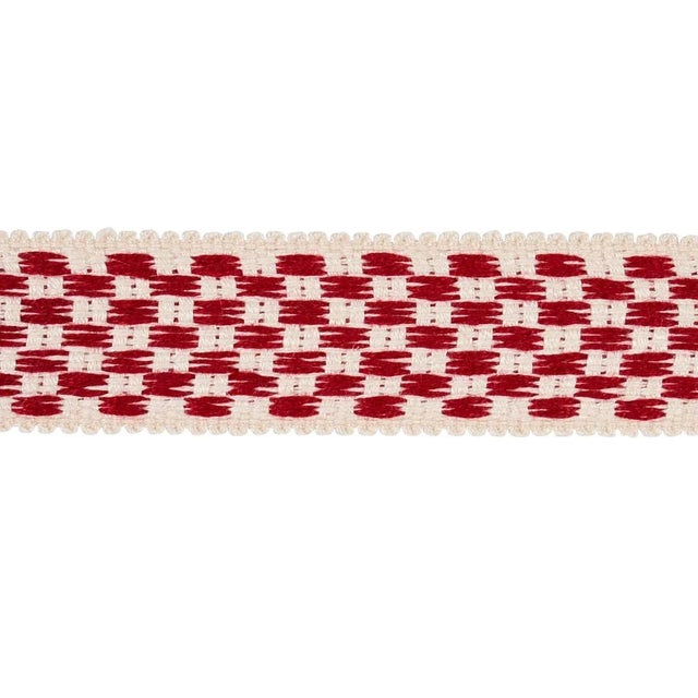 Contemporary Sample - Schumacher Crawford Check Tape Medium in Cornwallis Red For Sale - Image 3 of 3
