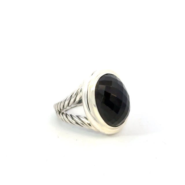 Late 20th Century David Yurman Albion Onyx Ring Size 8 Sterling Silver Estate For Sale - Image 5 of 10