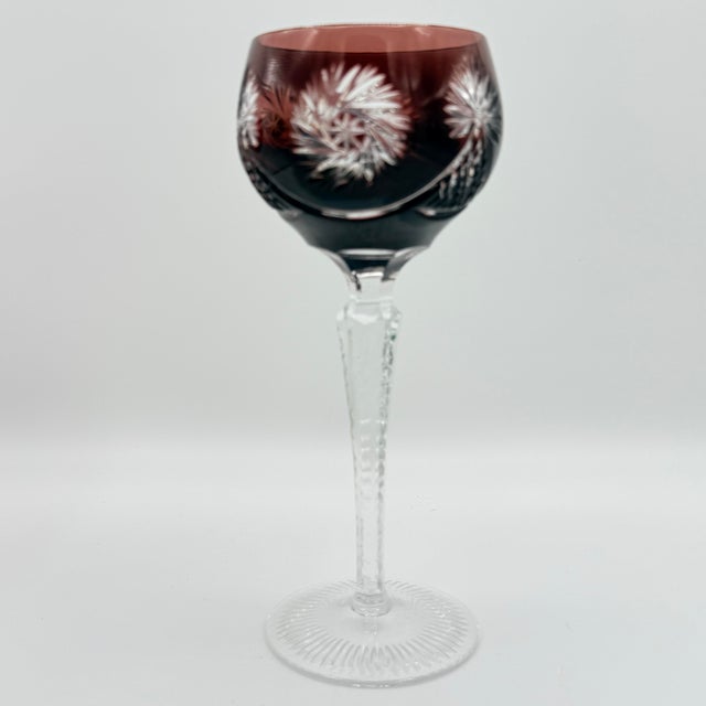 Vintage Nachtmann Style Cut-to-Clear Crystal Hock Glasses, Jewel Tone - Set of 4 For Sale - Image 4 of 9