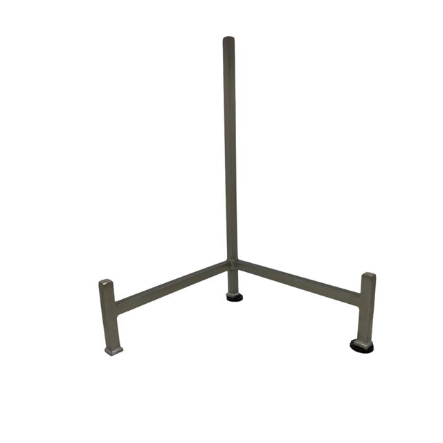 Vintage Modernist Designer Glass Bowl With Swirl Design and Metal Stand For Sale - Image 9 of 13