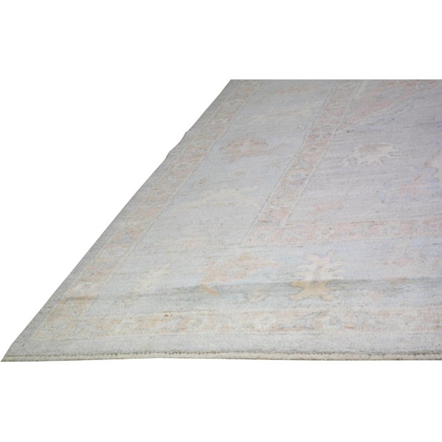 Oushak Hand Knotted Wool Rug, 11'7"x15' For Sale In New York - Image 6 of 6