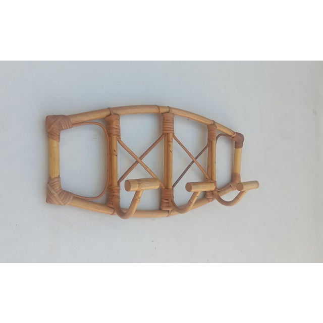 Vintage Rattan Wall Coat Rack, 1970s For Sale - Image 6 of 6