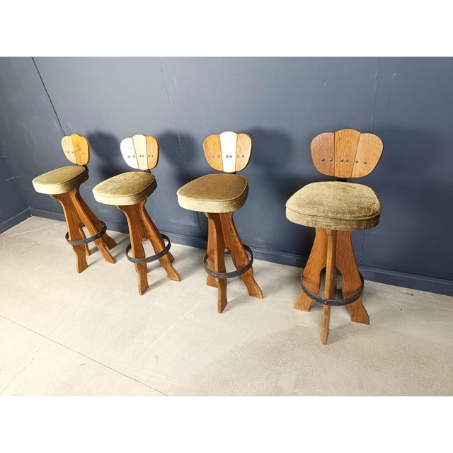 Brutalist Vintage Brutalist Bar Stools, 1960s, Set of 4 For Sale - Image 3 of 14