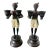 Pair of Vintage Painted Cast-Iron Figurative Double Candleholders For Sale
