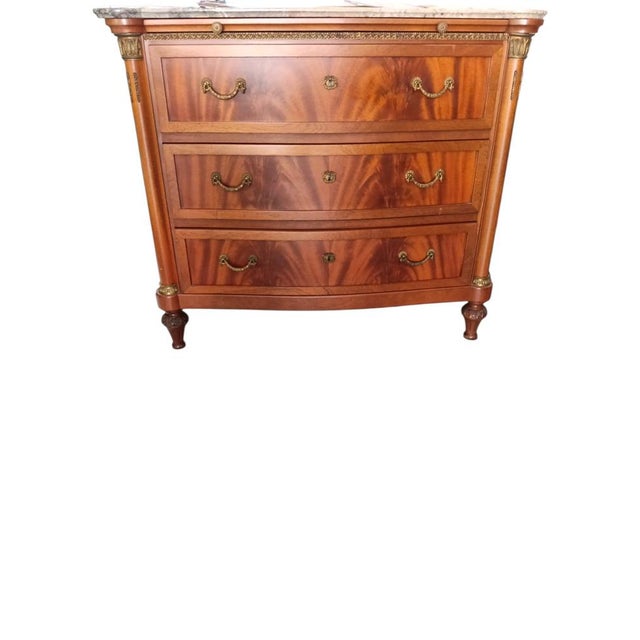 Chest of Drawers with Marble, 1950s For Sale - Image 4 of 4