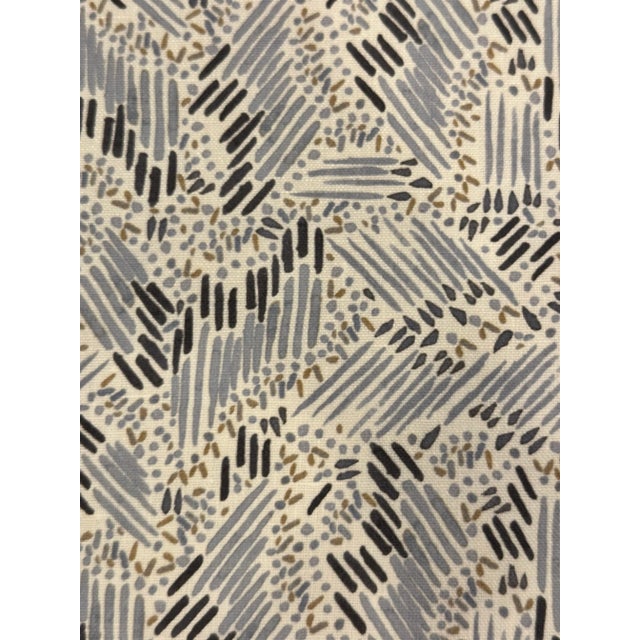 Textile Erika M Powell Happy Happy Fabric 1 2/8 Yards Linen Fabric Color BlueBird For Sale - Image 7 of 7