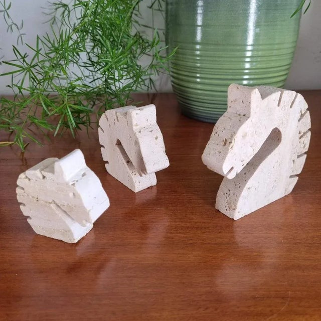 Beige Italian Travertine Figurines from Fratelli Mannelli, 1970s, Set of 3 For Sale - Image 8 of 8