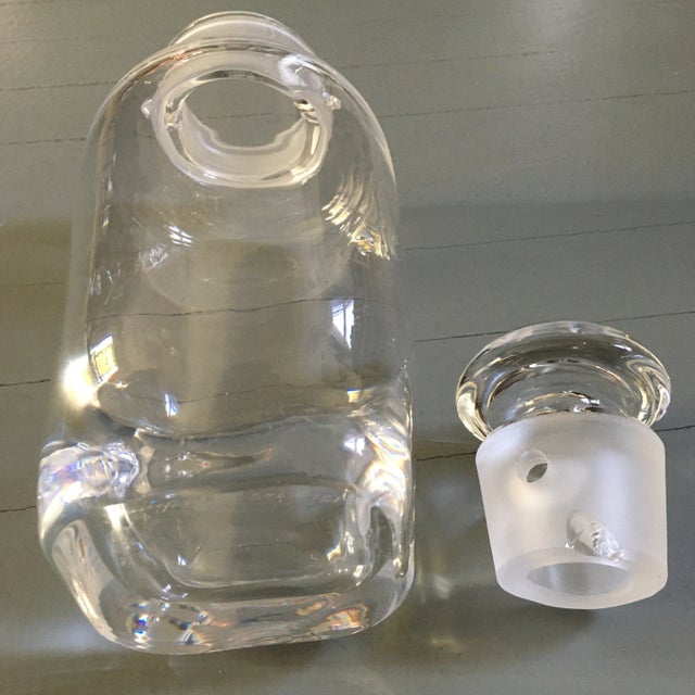 Transparent 1930s Orrefors Signed Crystal Decanter by Vicke Lindstrand For Sale - Image 8 of 12