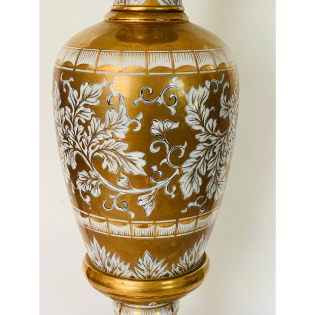 American 1940s American Marbro Co Lamp Gold Porcelain For Sale - Image 3 of 5