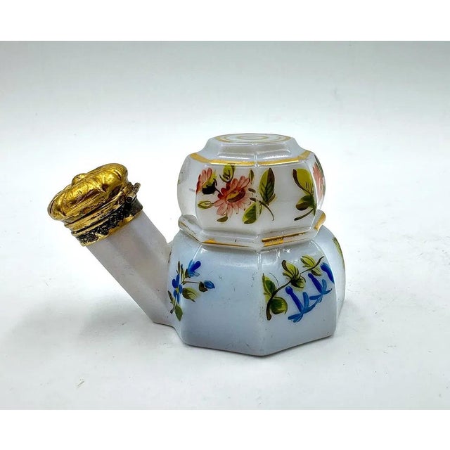 Very Charles X French Opaline Travel Perfume Bottle For Sale - Image 13 of 13