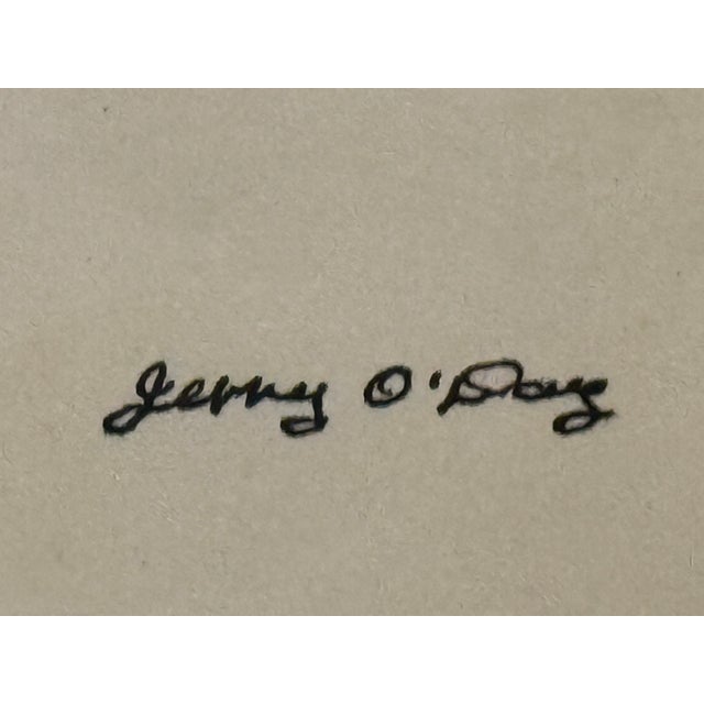 Ink drawing on paper Signed lower right Description “Sleeping Cat” captures Jerry O’Day’s gift for reducing form to its...