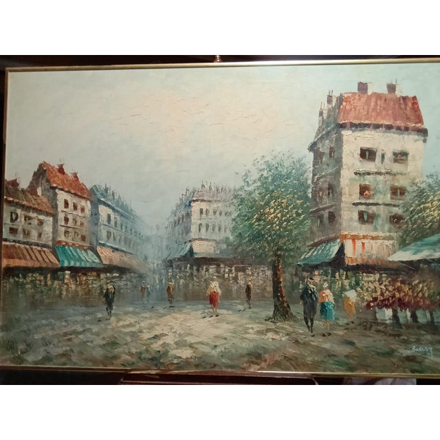 1950s 1950s Caroline Burnett Impressionist Paris Cityscape Painting For Sale - Image 5 of 5