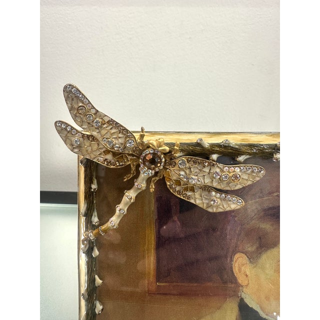 Early 21st Century Jay Strongwater Jeweled Dragonfly 4” X 6” Picture Frame With Swarovski Crystals For Sale - Image 5 of 8