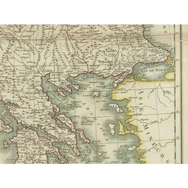 Antique Map of European Turkey by Pierre Antoine Tardieu For Sale - Image 3 of 7