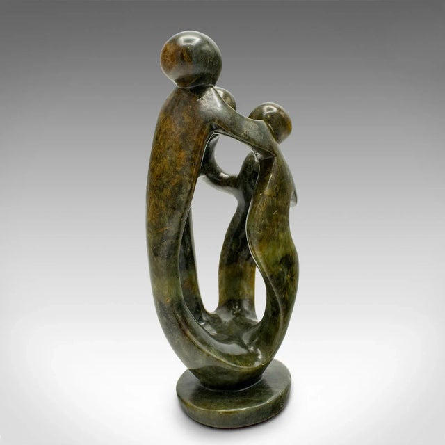 1960s Tribal Vintage Abstract Family Statue, Hardstone, Decorative Ornament For Sale - Image 4 of 11