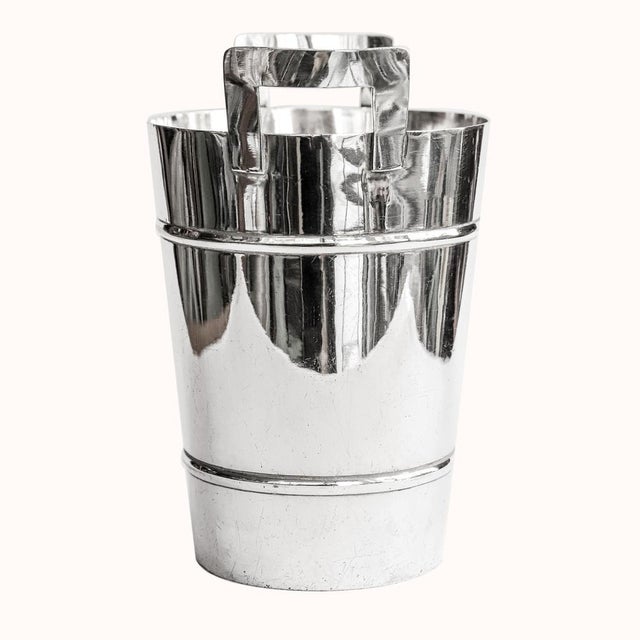 Silver Mid-Century Modern Silver Plated Champagne Cooler and Ice Bucket, 1950s For Sale - Image 8 of 8