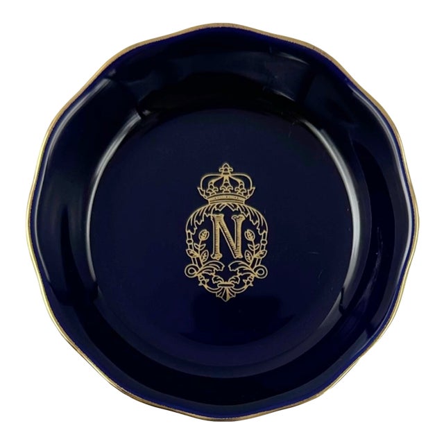 Vintage Le Negresco Hotel Nice, France Cobalt Blue Ashtray Catchall Dish For Sale