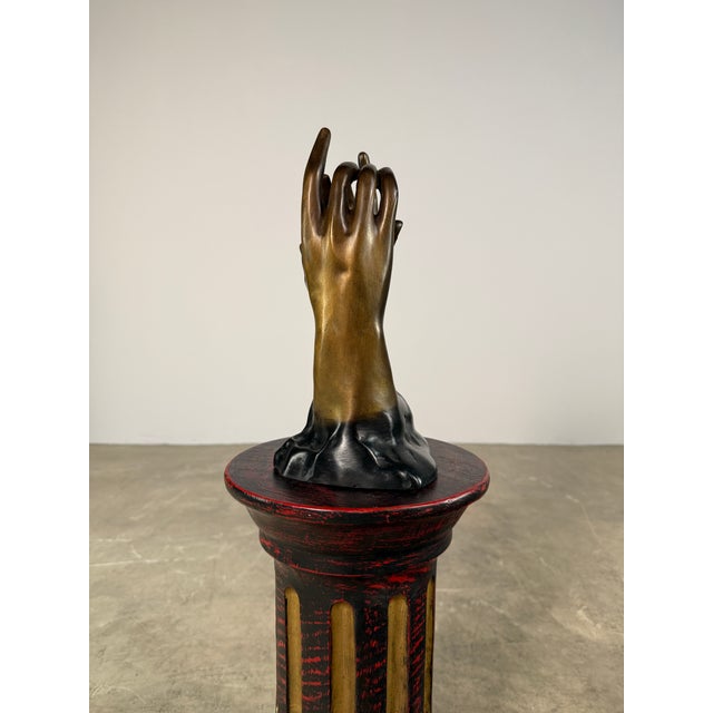 Metal Rodin “The Cathedral” Bronze Sculpture – Intertwined Hands Study, 12” H For Sale - Image 7 of 11