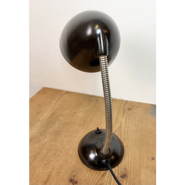 Vintage Brown Bakelite Gooseneck Table Lamp, 1960s For Sale - Image 6 of 18
