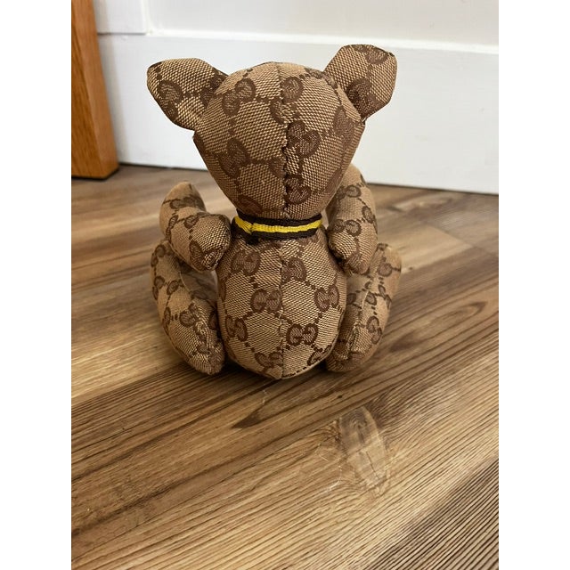 Early 21st Century Gucci Style Gg Monogram Canvas Teddy Bear For Sale - Image 5 of 8