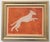 Art Deco Dog Greyhound Burnt Umber Burnt Orange Minimalism Style of Erte Art Deco Oil Painting by Cleo Plowden For Sale - Image 3 of 3