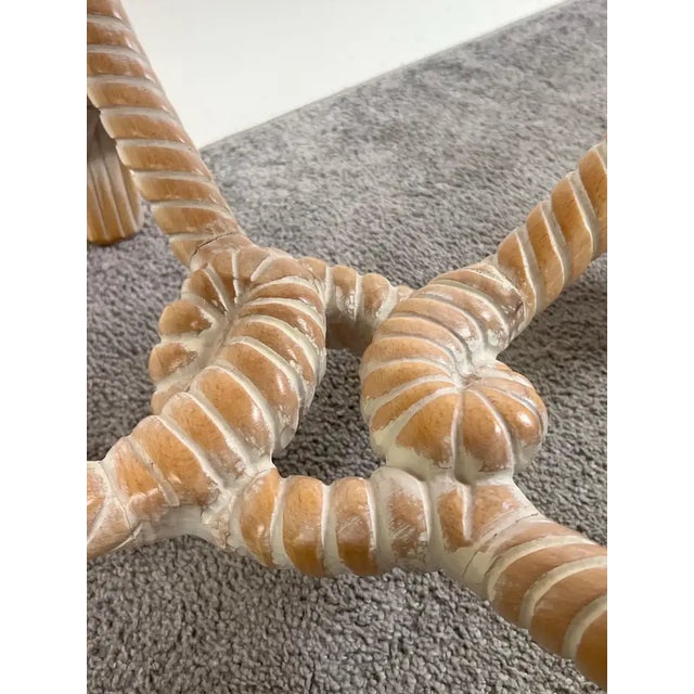 Cream French Napoleon III Style Faux Rope Stool or Ottoman by Cugini Lanzani For Sale - Image 8 of 10