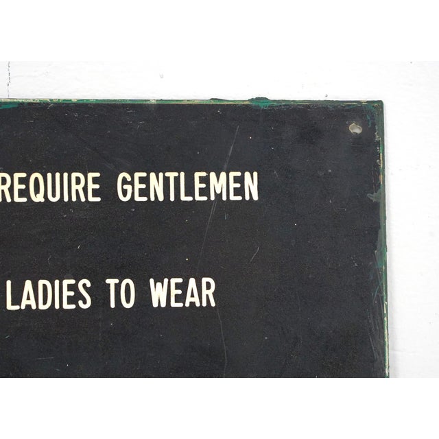 Mid 20th Century Reclaimed Belmont Racetrack Dining Room Dress Code Wall Sign For Sale - Image 5 of 7