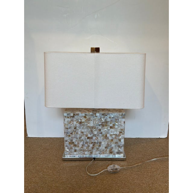 Mother of Pearl Mosaic Lamp For Sale In Atlanta - Image 6 of 7