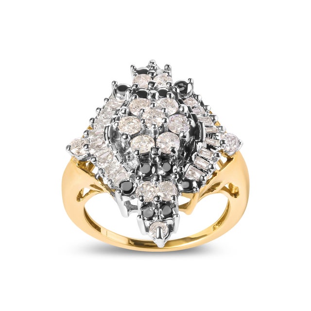 Indulge in the luxurious elegance of this stunning cocktail ring. Crafted from 10K yellow gold, this piece features a...