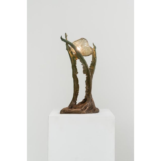 Posidoni Bronze and Handblown Glass Table Lamp by Emilie Lemardeley For Sale - Image 11 of 16
