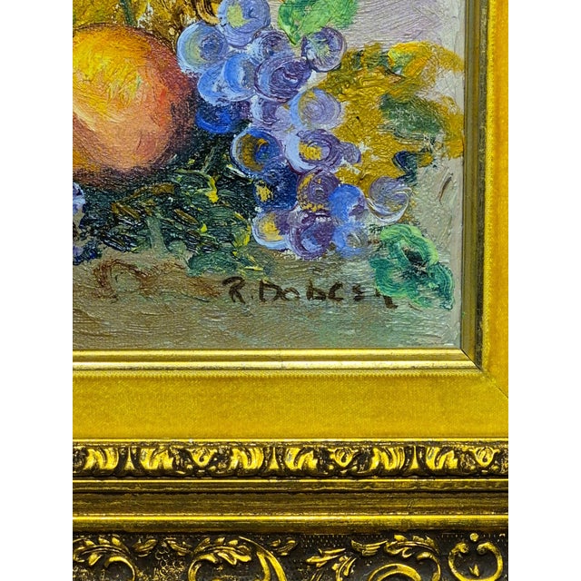 Impressionist Mid-20th Century Impressionist Fruit Still Life Oil Painting by Ruby Dobesh - Framed For Sale - Image 3 of 12