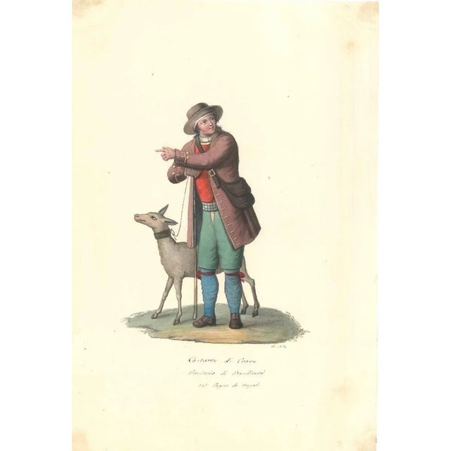 Watercolor on ivory colored paper, 1820 c.a. Hand-titled ''Costume di Craco'' with a caption ''Provincia di Basilicata nel...